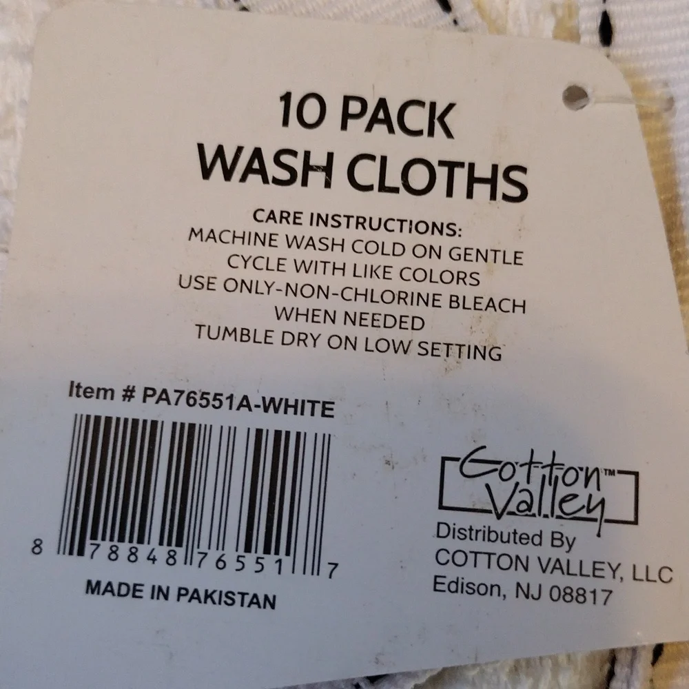 White Cotton Washcloth Set